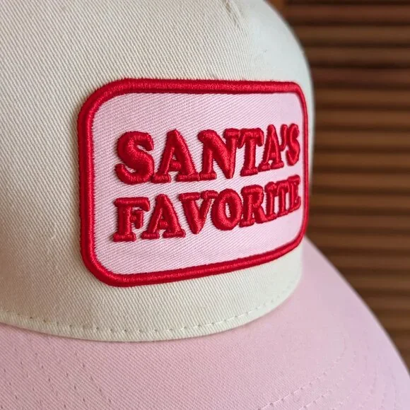 Santa’s Favorite Trucker Hat – Pink & White Snapback, Christmas Hat - NWT - Picture 8 of 8